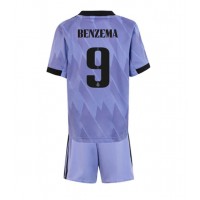 Real Madrid Karim Benzema #9 Udebanesæt Børn 2022-23 Kortærmet (+ Korte bukser)
